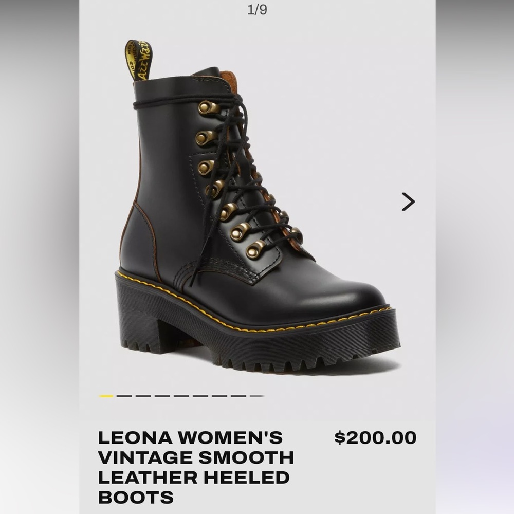 Doc marten Leona heeled boots size 9 lightly worn